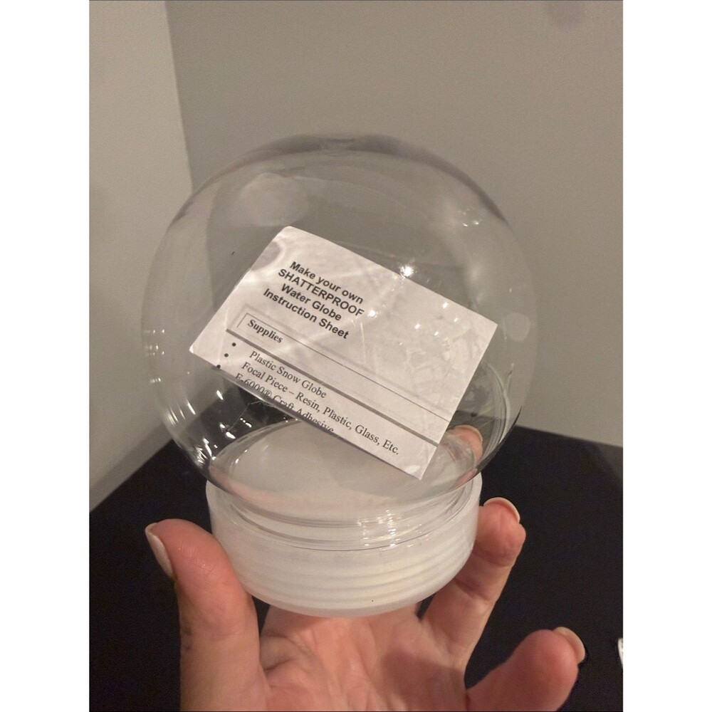 ArtMinds Clear Fillable Snow Globe DIY Craft Globe with White Screw-On Base